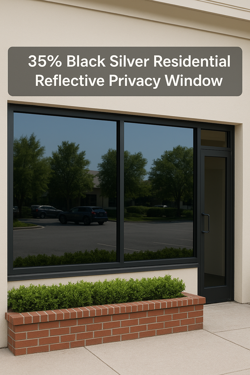 35% Black Silver Residential Commercial Privacy One Way Mirror Window Tinting Film 60" X 100'