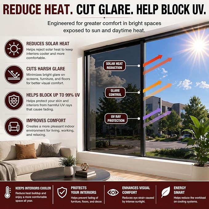 Commercial Residential Privacy Dual Reflective One Way Mirror Window Tinting Film